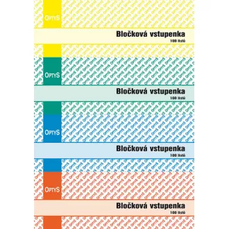 Bločková vstupenka 14x5cm 100 listů OPTYS Bločková vstupenka 14x5cm 100 listů OPTYS