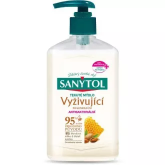 Mýdlo tekuté Sanytol vyživujicí regenerační mandlové mléko a mateří kašíčka 250ml Mýdlo tekuté Sanytol vyživujicí regenerační mandlové mléko a mateří kašíčka 250ml