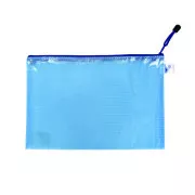 Obálka psaníčko A4 na zip síťovaná modrá