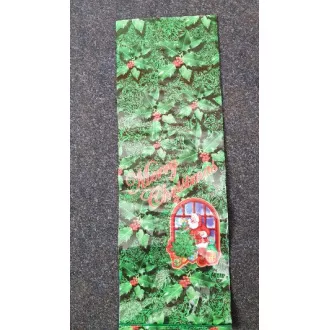 Sáček PP skládaný vánoční 24x48cm Mery Christmas + Mikuláš zelený