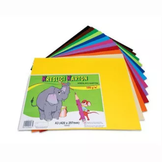 Kreslící karton barevný A3/180g 60 listů mix 12 barev Kreslící karton barevný A3/180g 60 listů mix 12 barev