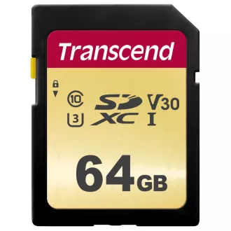 TRANSCEND SDXC karta 64GB 500S, UHS-I U3 V30 (R:95/W:50 MB/s) TRANSCEND SDXC karta 64GB 500S, UHS-I U3 V30 (R:95/W:50 MB/s)