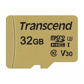 TRANSCEND MicroSDHC karta 32GB 500S, UHS-I U3 V30 + adaptér TRANSCEND MicroSDHC karta 32GB 500S, UHS-I U3 V30 + adaptér