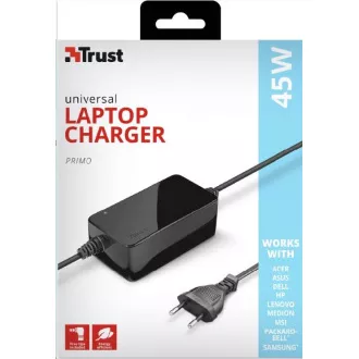 TRUST Univerzální napájecí adaptér pro notebooky 45W Primo Laptop Charger TRUST Univerzální napájecí adaptér pro notebooky 45W Primo Laptop Charger