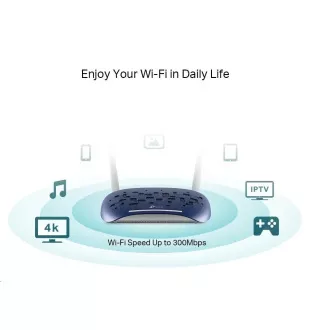 TP-Link TD-W9960 WiFi4 VDSL/ADSL router (N300, 2, 4GHz, 3x100Mb/s LAN, 1x100Mb/s WAN/LAN, 1xRJ11) TP-Link TD-W9960 WiFi4 VDSL/ADSL router (N300, 2, 4GHz, 3x100Mb/s LAN, 1x100Mb/s WAN/LAN, 1xRJ11)
