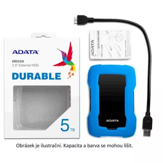 ADATA Externí HDD 1TB USB 3.1 HD330, BLACK COLOR BOX, černý (gumový, nárazu odolný)