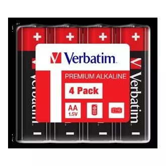 VERBATIM Alkalické baterie AA, 4 Pack - Shrink VERBATIM Alkalické baterie AA, 4 Pack - Shrink