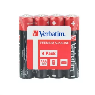 VERBATIM Alkalické baterie AAA, 4 Pack - Shrink, LR3 VERBATIM Alkalické baterie AAA, 4 Pack - Shrink, LR3
