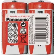 PANASONIC Zinkouhlíkové baterie Red Zinc R14RZ/2P C 1, 5V (shrink 2ks)