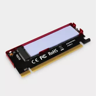 AXAGON PCEM2-S, PCIe x16 - M.2 NVMe M-key slot adaptér, kovový kryt pro pasivní chlazení AXAGON PCEM2-S, PCIe x16 - M.2 NVMe M-key slot adaptér, kovový kryt pro pasivní chlazení