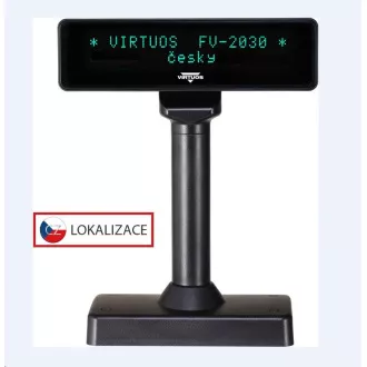 Virtuos VFD zákaznický displej Virtuos FV-2030B 2x20 9mm, serial, černý Virtuos VFD zákaznický displej Virtuos FV-2030B 2x20 9mm, serial, černý