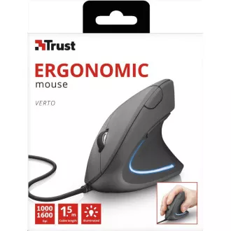 TRUST Myš Verto ergonomic mouse USB, black (černá) TRUST Myš Verto ergonomic mouse USB, black (černá)
