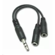 PREMIUMCORD Kabelová rozdvojka 3, 5 Jack M - 2xF 10cm