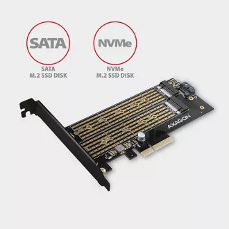 AXAGON PCEM2-D, PCIe x4 - M.2 NVMe M-key + SATA B-key slot adaptér, vč. LP AXAGON PCEM2-D, PCIe x4 - M.2 NVMe M-key + SATA B-key slot adaptér, vč. LP