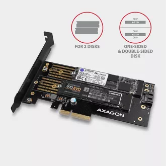AXAGON PCEM2-D, PCIe x4 - M.2 NVMe M-key + SATA B-key slot adaptér, vč. LP AXAGON PCEM2-D, PCIe x4 - M.2 NVMe M-key + SATA B-key slot adaptér, vč. LP