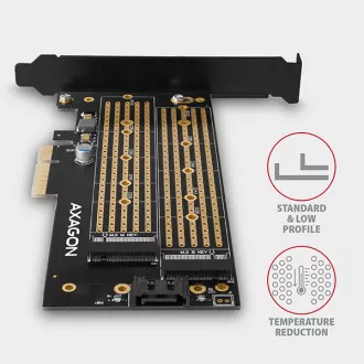 AXAGON PCEM2-D, PCIe x4 - M.2 NVMe M-key + SATA B-key slot adaptér, vč. LP AXAGON PCEM2-D, PCIe x4 - M.2 NVMe M-key + SATA B-key slot adaptér, vč. LP