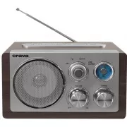 Orava RR-29 A rádio, 1 x 3, 5W, AM / FM rádio, USB, AUX vstup, SD karta, hnědá / stříbrná
