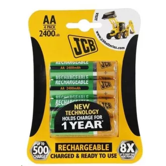 JCB RTU NiMH AA/R06, min.2400mAh, přednabitá, blistr 4 ks