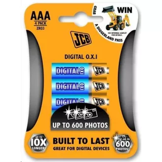 JCB OXI DIGITAL alkalická baterie LR03, blistr 4 ks JCB OXI DIGITAL alkalická baterie LR03, blistr 4 ks