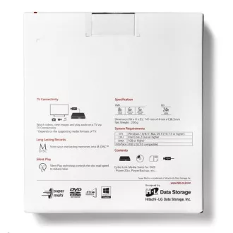 HITACHI LG - externí mechanika DVD-W/CD-RW/DVD±R/±RW/RAM GP57EB40, Slim, Black, box+SW HITACHI LG - externí mechanika DVD-W/CD-RW/DVD±R/±RW/RAM GP57EB40, Slim, Black, box+SW