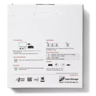 HITACHI LG - externí mechanika DVD-W/CD-RW/DVD±R/±RW/RAM GP60NB60, Slim, Black, box+SW HITACHI LG - externí mechanika DVD-W/CD-RW/DVD±R/±RW/RAM GP60NB60, Slim, Black, box+SW