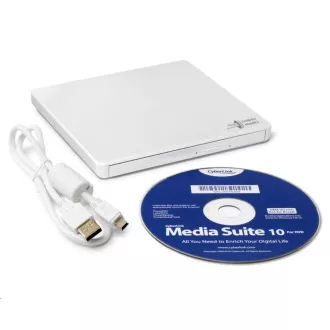 HITACHI LG - externí mechanika DVD-W/CD-RW/DVD±R/±RW/RAM GP60NW60, Slim, White, box+SW HITACHI LG - externí mechanika DVD-W/CD-RW/DVD±R/±RW/RAM GP60NW60, Slim, White, box+SW