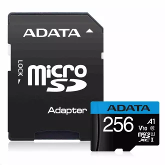 ADATA MicroSDHC karta 256GB UHS-I Class 10, Premier + adaptér ADATA MicroSDHC karta 256GB UHS-I Class 10, Premier + adaptér