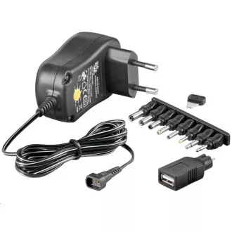 Goobay Univerzální napájecí adaptér 230V/3-12V stejnosměrný 300mA Goobay Univerzální napájecí adaptér 230V/3-12V stejnosměrný 300mA