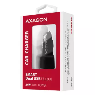 AXAGON PWC-5V5, SMART nabíječka do auta, 2x port 5V-2.4A + 2.4A, 24W AXAGON PWC-5V5, SMART nabíječka do auta, 2x port 5V-2.4A + 2.4A, 24W