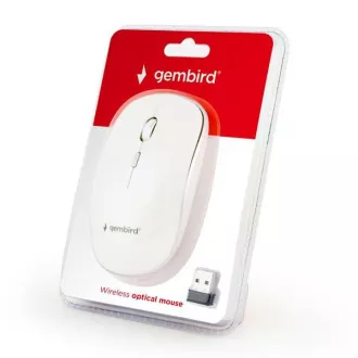 GEMBIRD myš MUSW-4B-01, bílá, bezdrátová, USB nano receiver GEMBIRD myš MUSW-4B-01, bílá, bezdrátová, USB nano receiver