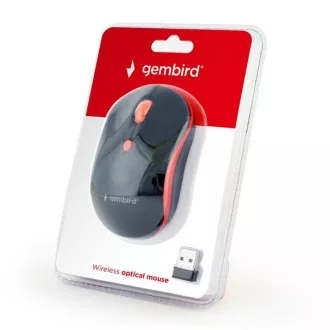 GEMBIRD myš MUSW-4B-03-R, černo-červená, bezdrátová, USB nano receiver GEMBIRD myš MUSW-4B-03-R, černo-červená, bezdrátová, USB nano receiver
