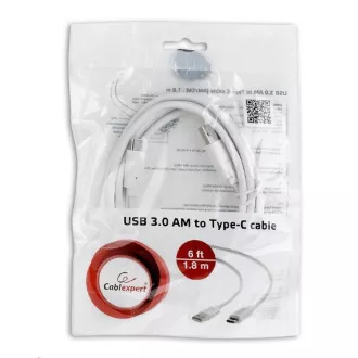 GEMBIRD Kabel USB - USB-C, 1m, bílá GEMBIRD Kabel USB - USB-C, 1m, bílá