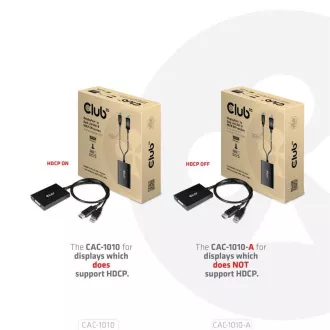 Club3D Adaptér aktivní DisplayPort na Dual Link DVI-D, USB napájení, 60cm, HDCP ON