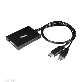 Club3D Adaptér aktivní DisplayPort na Dual Link DVI-D, USB napájení, 60cm, HDCP ON