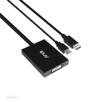 Club3D Adaptér aktivní DisplayPort na Dual Link DVI-D, USB napájení, 60cm, HDCP ON