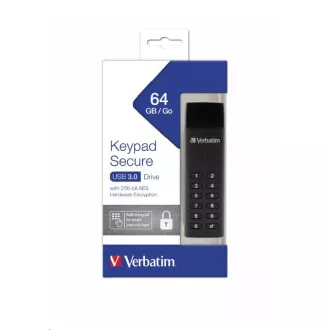 VERBATIM USB 3.0 Drive 64 GB - Keypad Secure (R:160/W:140 MB/s) GDPR