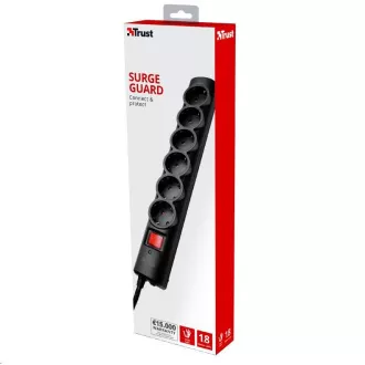 TRUST Surge Protector, Prodlužovací přívod, přepěťová ochrana 6 portů TRUST Surge Protector, Prodlužovací přívod, přepěťová ochrana 6 portů