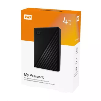 WD My Passport Portable 4TB, Externí HDD, USB 3.0, černá WD My Passport Portable 4TB, Externí HDD, USB 3.0, černá