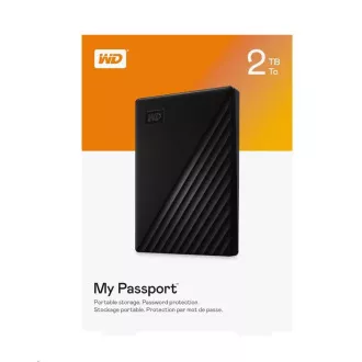 WD My Passport Portable 2TB, Externí HDD, USB 3.0, černá