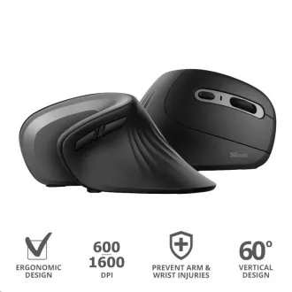 TRUST ergonomická vertikální myš Verro Wireless Ergonomic Mouse, black