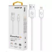 Aligator datový a nabíjecí kabel, konektor Lightning, 2A, 1m, bílá