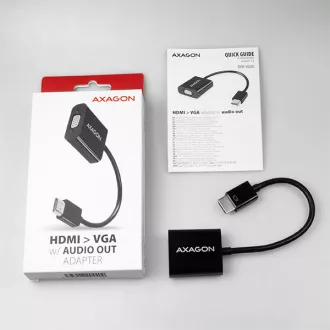 AXAGON RVH-VGAN, HDMI -> VGA redukce / adaptér, FullHD, audio výstup, micro USB nap. konektor