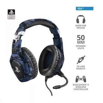 TRUST sluchátka GXT 488 Forze-B PS4 Gaming Headset - Sony Licensed - blue TRUST sluchátka GXT 488 Forze-B PS4 Gaming Headset - Sony Licensed - blue
