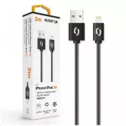 Aligator datový a nabíjecí kabel, konektor Lightning, 2A, 2m, černá
