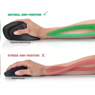 CONNECT IT FOR HEALTH ergonomická vertikální myš (+ 1x AA baterie zdarma) bezdrátová, černá CONNECT IT FOR HEALTH ergonomická vertikální myš (+ 1x AA baterie zdarma) bezdrátová, černá