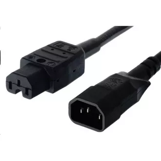 PREMIUMCORD Kabel napájecí 230V prodlužovací 2m (konektory IEC320 C14 - C15) PREMIUMCORD Kabel napájecí 230V prodlužovací 2m (konektory IEC320 C14 - C15)