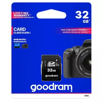 GOODRAM SDHC karta 32GB (R:100/W:10 MB/s) UHS-I Class 10 GOODRAM SDHC karta 32GB (R:100/W:10 MB/s) UHS-I Class 10