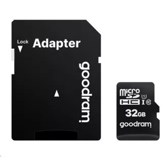 GOODRAM MicroSDHC karta 32GB M1AA, UHS-I Class 10, U1 + adaptér GOODRAM MicroSDHC karta 32GB M1AA, UHS-I Class 10, U1 + adaptér