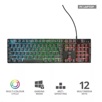 TRUST herní klávesnice GXT 835 Azor Illuminated Gaming Keyboard TRUST herní klávesnice GXT 835 Azor Illuminated Gaming Keyboard