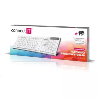 CONNECT IT Multimediální bezdrátová klávesnice, (+2x AAA baterie zdarma), CZ + SK verze, bílá CONNECT IT Multimediální bezdrátová klávesnice, (+2x AAA baterie zdarma), CZ + SK verze, bílá